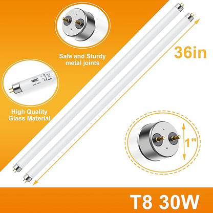 LUCKY HERP T8 30W UVB 10.0 Reptile Light, UVA UVB Reptile Light Bulb 2 Pack, Fluorescent Lamp for Reptiles Amphibians Lizards Chameleons