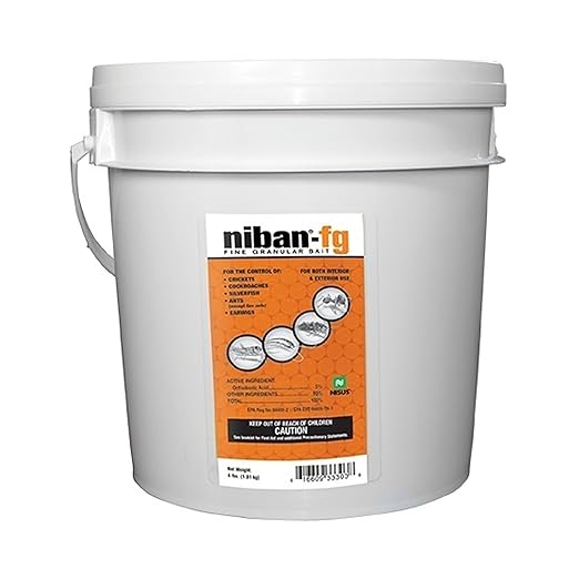 Nisus NiBan-FG Fine Granular Bait, Indoor & Outdoor Moisture-Resistant Bait with Orthoboric Acid, for Ants, Cockroaches, Crickets, Silverfish & Earwigs, 4 Lbs