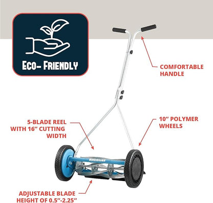 American Lawn Mower Company 1415-16SK2 16-Inch 5-Blade Push Reel Lawn Mower with Sharpener