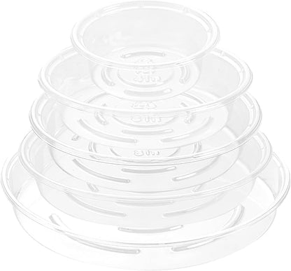 Plant Saucer 30 Pack Plant Trays for Pots 4/6/8/10/12 Inch Plastic Plant Saucers for Outdoors & Indoors Clear Drip Trays for Potted Plants Flower Pot Plates to Catch Water Drainage Dishes No Holes