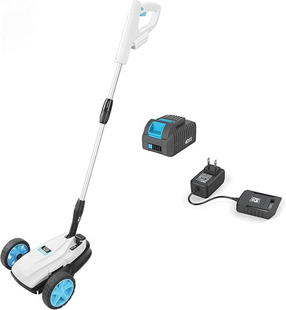 RB 9" Small Lawn Mower for Small Spaces, 40V 2Ah Battery & Charger, Ultra-Light Mini Cordless Lawn Mower with Brushless Motor, 3 Cutting Heights, One-Hand Steering, Upright Storage for Tiny Yards