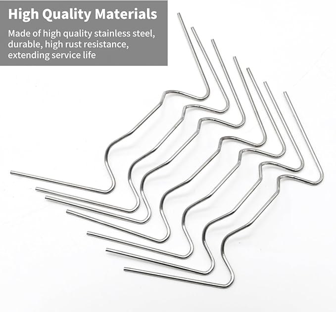 MDEOOSKY 50pcs Greenhouse Glazing Clips Stainless Steel W Type Clip Leaf Spring Clips Mini for Hanging Leaf Spring Clips Wire Fixing Clips for Greenhouse Glass