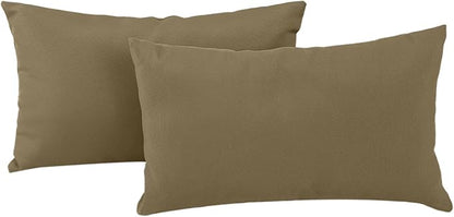 idee-home Outdoor Pillows with Inserts Included, Patio Outside Lumbar Pillows Waterproof Set of 2, 12 x 20 inch