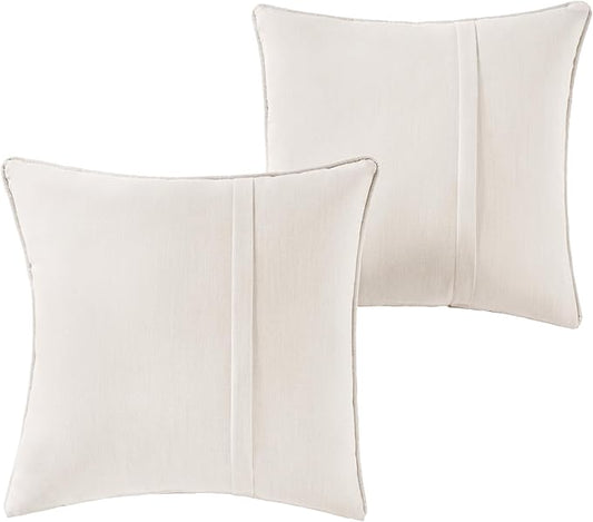 Greendale Home Fashions Sunbrella 20" Square Outdoor Throw Pillow with Removable Cover (Set of 2), Cast Pumice 2 Count