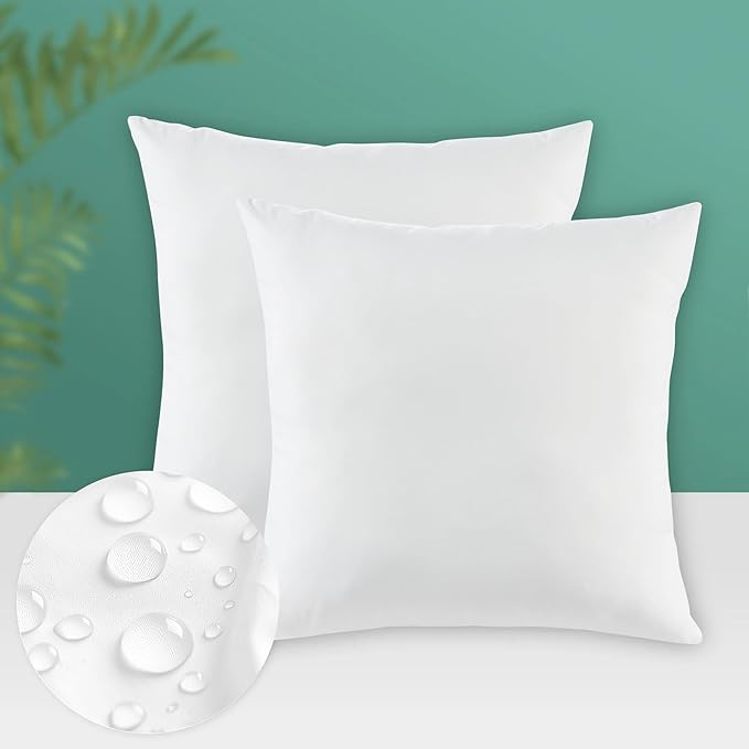 Codi Outdoor Pillow Inserts 20x20 Set of 2, Throw Pillows Waterproof for Patio Furniture