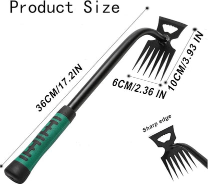 Weed Puller Tool Gardening Hand Weeder Tools,2025 New Weeding Artifact Uprooting Weeding Tool,6 Teethes Manganese Steel Weed Removal Tool, Dual Purpose Manual Weed Pulling Tool for Lawn Garden