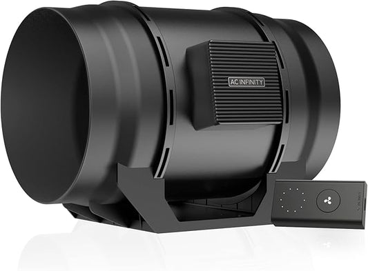 AC Infinity CLOUDLINE A8, Quiet 8" Inline Duct Fan with Speed Controller, EC Motor - Ventilation Exhaust Fan for Heating Cooling Booster, Grow Tents, Hydroponics