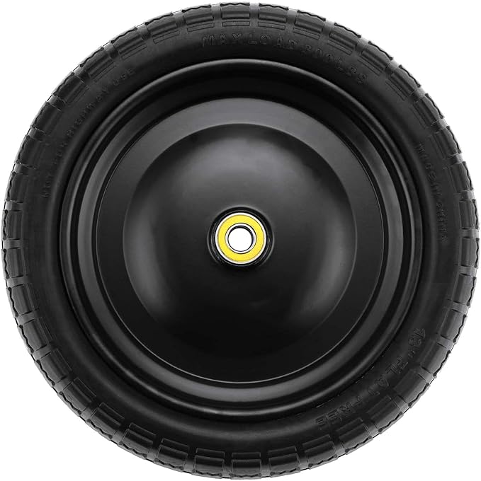 2 Pack 13 Inch Flat-Free Tires for Gorilla Cart, Heavy Duty Solid Replacement Wheels With 5/8 Inch Bearings for Wheelbarrow, Trolleys, Hand Trucks, Utility Carts
