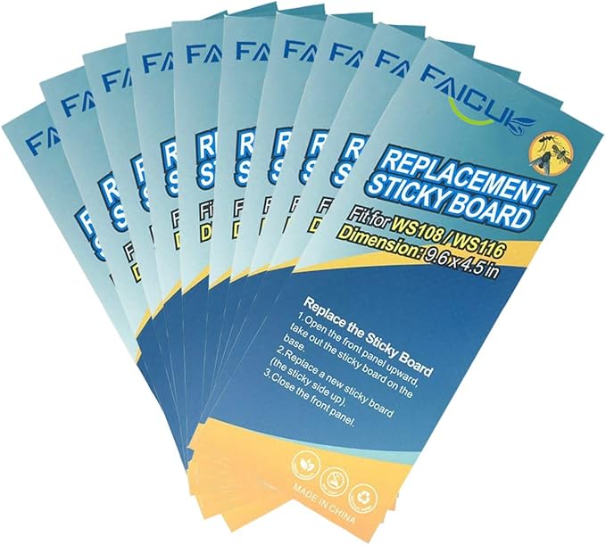 Faicuk Replacement Glue Board for WS108 Wall Sconce Fly Light - Pack of 10