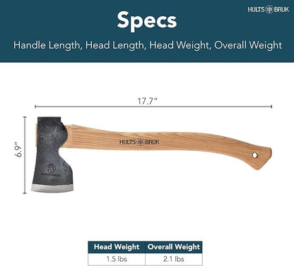 Hults Bruk 840771 Spika Hunting & Forest Axe - 1.5 lb Head, 17.5" Handle