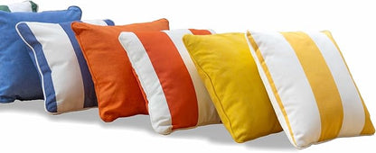 East Green 18 x 18 Waterproof Outdoor Pillow with Insert, Dark Green Stripe - Premium Olefin Outdoor Accent Pillow for Patio Furniture