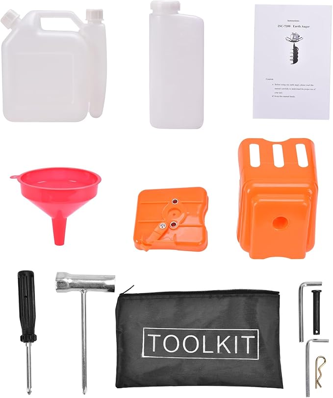 Post Hole Digger,72CC Auger Post Hole Digger Gas Powered Auger with 3 Earth Drill Bits 4" & 8" & 12", 3 Extension Rods for Fence Garden Farm Plant,EPA Certification