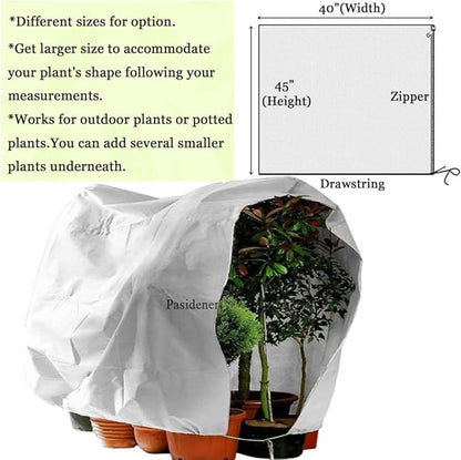 Plant Covers Freeze Protection 3 Packs 45" x40" 2.2oz Tree Covers Frost Plant Covers Freeze Cloth for Outdoor Plants with Zipper Drawstring