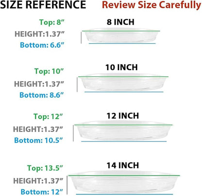 30 Pack 14 Inch Plant Saucer Clear Plant Saucers for Outdoors Plant Drip Trays Extra Large Plant Saucer Dish Plant Pot Saucers Planter Trays for Outdoor Plants Bulk