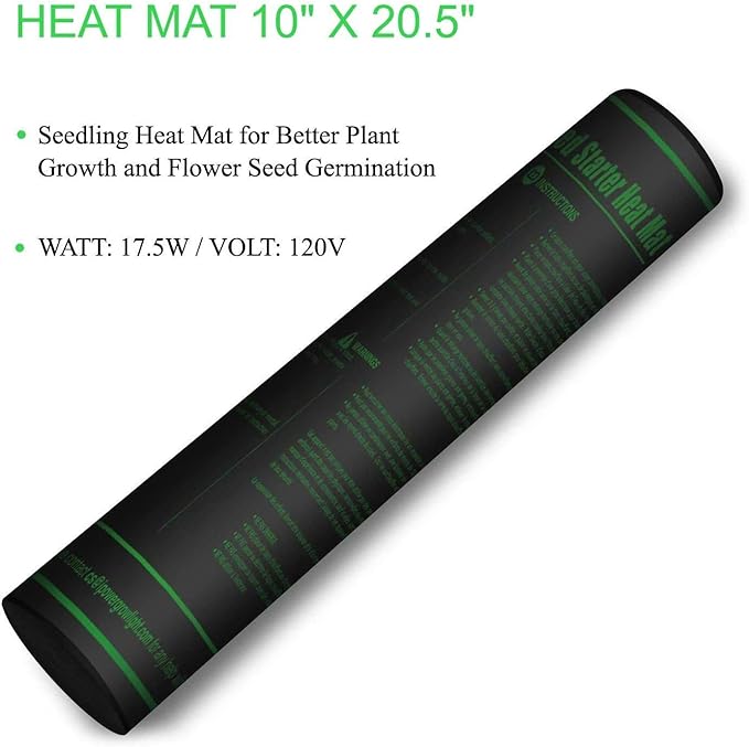 iPower 2-Pack 40-108 Degrees Fahrenheit Digital Heat Mat Thermostat Controller and 10" x 20" Hydroponic Seeding Warm Pad Plant Starting Kit Combo