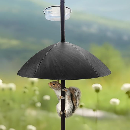 Bird Feeder, 91In Bird Feeder Pole with Squirrel Baffle, Shepherds Hooks for Outdoor Heavy Duty for Attracting Wild Birds, Easy Assembly for Courtyards(Weld, Black 91IN)