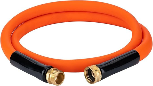 EASTRANS Short Garden Hose 5 ft x 5/8", Heavy Duty Orange Water Hose with 3/4" Solid Brass Connector, Flexible, Lightweight, Durable, Male to Female