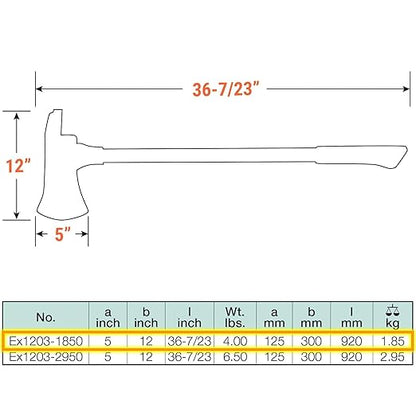 CS Unitec | Non-Sparking Pick Head Axe | 4 lbs. | TUV Certified | Copper Beryllium | Non-Magnetic | Corrosion Resistant | EX1203-1850B