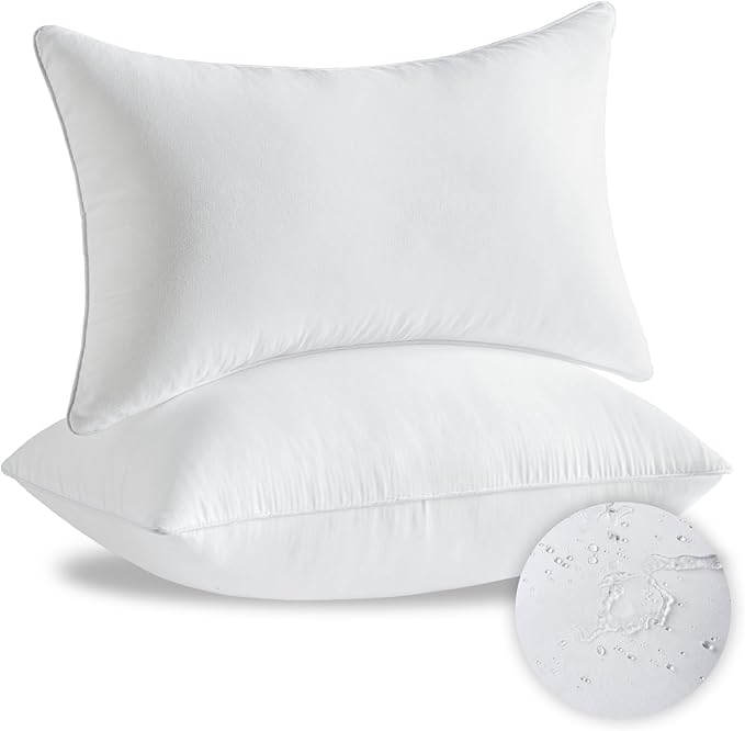 12 x 20 Outdoor Pillow Inserts Set of 2 Waterproof Rectangular Lumbar Support White Decorative Throw Pillow Inserts for Couch Sofa Beds Patio Furniture Cushions
