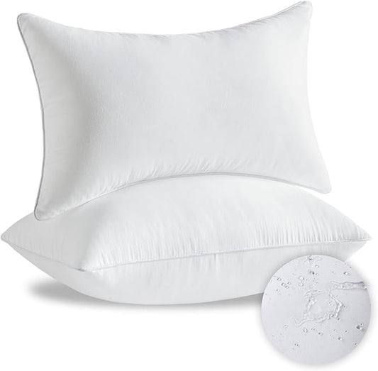 12 x 20 Outdoor Pillow Inserts Set of 2 Waterproof Rectangular Lumbar Support White Decorative Throw Pillow Inserts for Couch Sofa Beds Patio Furniture Cushions