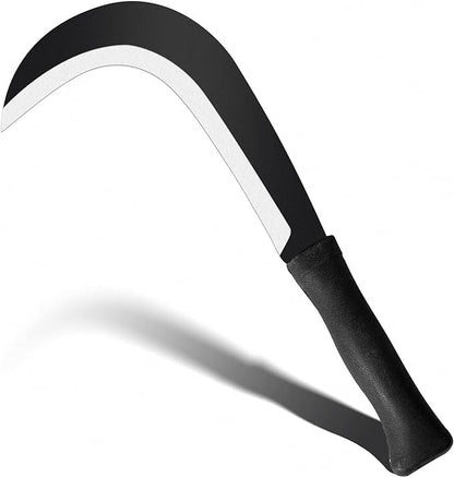 Billhook Sickle Garden Tools Machete Knife Brush Clearing Sickle Machete with Carbon Steel Blade Sickle Knife Billhook Machete Sickle for Grass, Harvest, Weeding Sickle Machete