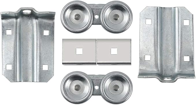 HOME MASTER HARDWARE Box Rail Hanger Kit 2 Set,Exterior Barn Door Hardware Kit,Each Rated Safe Working Load 225 lbs,Zinc Plated