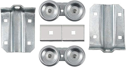 HOME MASTER HARDWARE Box Rail Hanger Kit 2 Set,Exterior Barn Door Hardware Kit,Each Rated Safe Working Load 225 lbs,Zinc Plated