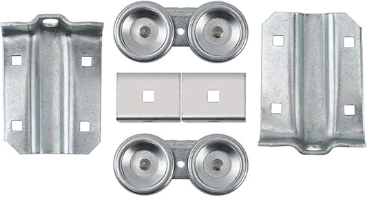 HOME MASTER HARDWARE Box Rail Hanger Kit 2 Set,Exterior Barn Door Hardware Kit,Each Rated Safe Working Load 225 lbs,Zinc Plated