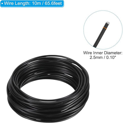 PATIKIL 2.5mm Bonsai Training Wire, Floral Wire Stems Anodized Aluminum Tree Wire 32.8 Feet Total for Gardening Branch Fixing, Black