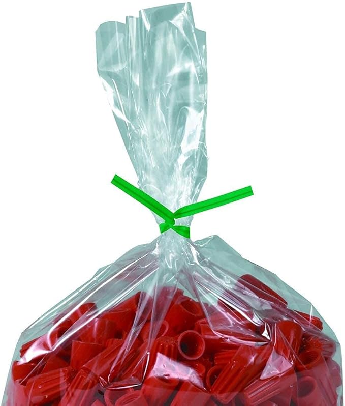 APQ Green Metallic Twist Ties for Bags, 4 inches. 24000 Pack Plastic-Coated Bread Twist Ties for Treat Bags. Reusable Bread Ties. Light Metallic Twist Tie. Heavy-Duty Twisty Ties for Bags