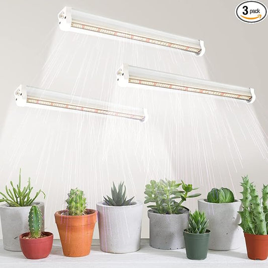 T5 LED Grow Lights, 1.4Ft 5000K Full Spectrum White Grow Lights for Indoor Plants Strip, Greenhouse Succulent Seed Starting, End-to-End Design