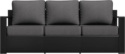 Outdoor Patio Furniture Aluminum Patio Sofa, All-Weather Metal Outdoor Couch with 6 Inch Thick Cushions for Garden, Outside and Porch (Grey, 1 PCS/Sofa)