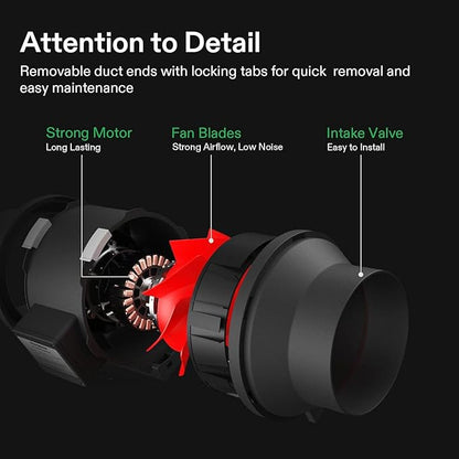 VIVOSUN Ventilation Kit Inline Duct Fan with Variable Speed Controller and Carbon Filter Odor Control System