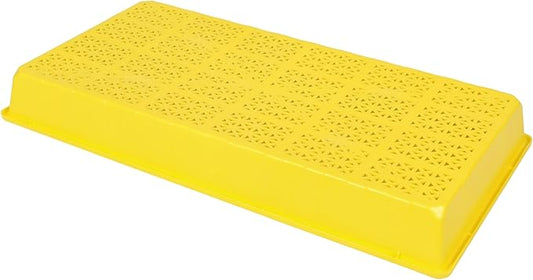SUNPACK 10" x 20" Heavy Duty Mesh Plastic Seed Starting Tray, Yellow, 2.3" - Ensures Water Drainage and Aeration, Perfect for Greenhouses or Indoor Gardening