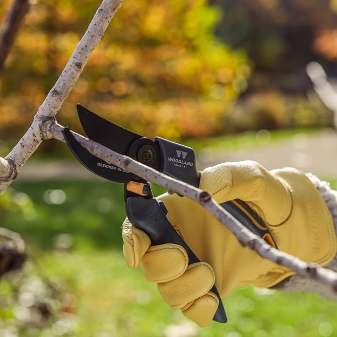 Woodland Tools Co. Duralight Bypass Pruning Shears – 5/8" Cut Capacity, Lightweight Hand Pruner, High Carbon Steel Blade, Adjustable Lock, Internal Spring, Soft Grip Garden Tool for Plants and Shrubs