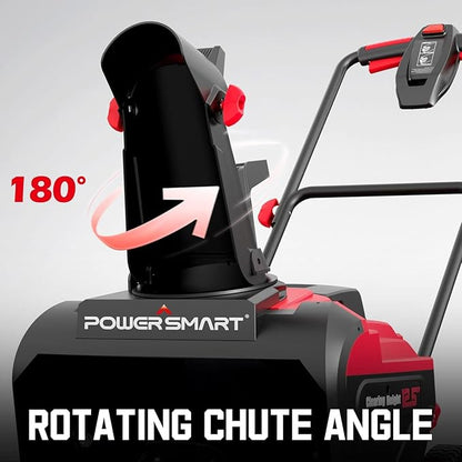 PowerSmart 80V 21-Inch Cordless Single Stage Snow Blower, 6.0Ah Battery, Charger (2 Battery)