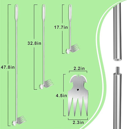 AO LI GEI 47.8" Weed Puller Tool with Long Handle, Weed Pulling Tool with Adjustment Length, Portable Weeder Tool for Garden, Yard, Lawn, Backyard Farm Planting & Weeding
