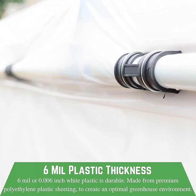 Farm Plastic Supply - White Greenhouse Plastic Sheeting - 6 mil - (32' x 100') - 4 Year UV Resistant Poly Greenhouse Film, 55% Light Transmission Hoop House Cover for Gardening, Agriculture