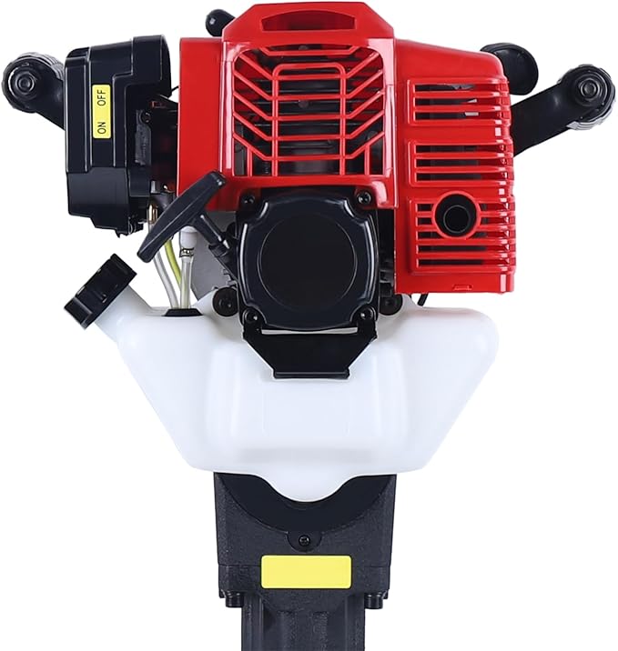 52CC 2 Stroke Tree Digger Machine Garden Planting Shovel Gas Powered Handheld Trencher Digger Excavator Post Hole Digger for Planting, 1.9KW 1500BPM Air-Cooled