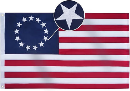 Homissor Betsy Ross Flag 2x3 Feet Embroidered 13 Star American Flags for 250th Anniversary Heavy Duty Outdoor Colonies Banner for Outside