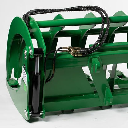 Titan Attachments Extreme Root Grapple Rake Attachment, Global Euro Connection, Heavy-Duty Rake Attachment, Twin 3,000 PSI Cylinders, Replaceable Forged Steel Teeth