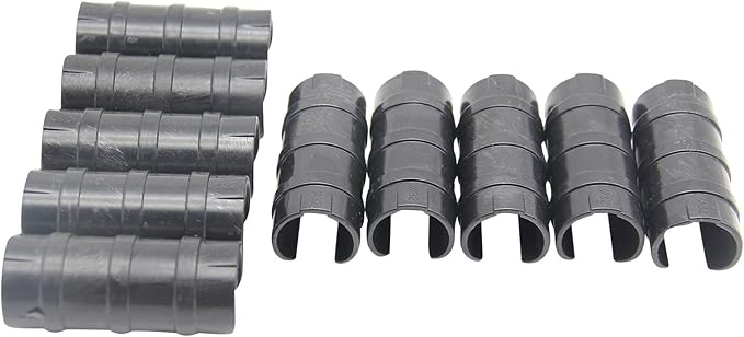 Garden Buildings Tube Clip 1.26 inch Black Greenhouse Clips Greenhouse Frame Pipe Tube Film Clip Connector Kit Pack of 10, Can Clamping Something Outer Diameter of 1.22-1.3in