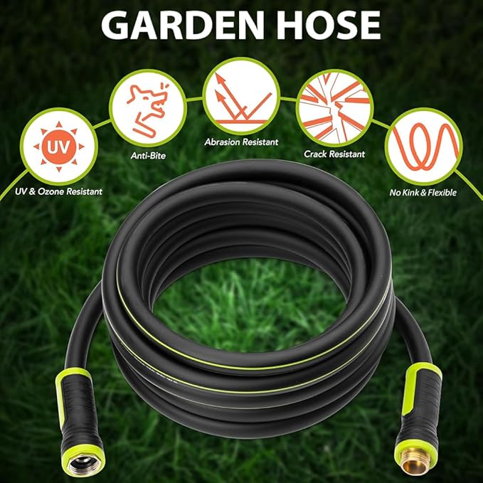 Heavy Duty Garden Hose 5ft x 5/8” – Flexible Water Hose, Leak-Proof, Lightweight Hybrid Hose– Durable Outdoor Hose, Kink Free