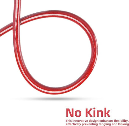 Solution4Patio Short Lead-in Red Garden Hose 5/8 in. x 10 ft. -Kink Free, No Leaking, Male/Female Fittings -Heavy Duty Durable Flexible Lightweight Water Pipe -Brass Aluminum Ends for Household & Yard