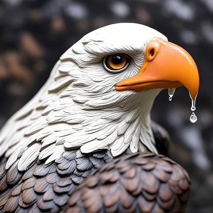 Bald Eagle Statue Outdoor - Large American Eagle Figurine, Garden Sculpture for Outside, Yard, Lawn Decor, Hand-Painted Weather-Resistant Resin, 24.4-Inch