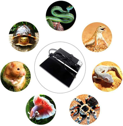 Hamiledyi 14W Reptile Heating Pad 2 PCS Warmer with Temperature Control Adjustment Under Tank 11x11 in Terrarium Heater Mat for Gecko Turtle Tortoise Snakes Lizard