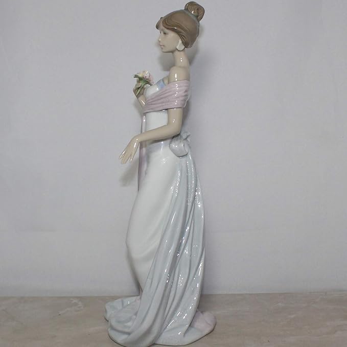 LLADR 6366 Summer Infatuation Girl with Flower Porcelain Floral Figurine