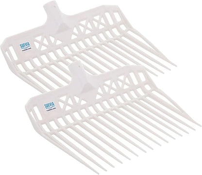 Pro Manure Fork Head Without Handle - Ultra Strong and Stable - Teeth Length: 7 3/4'' - Premium Pitchfork Replacement Head - White (2 Units)
