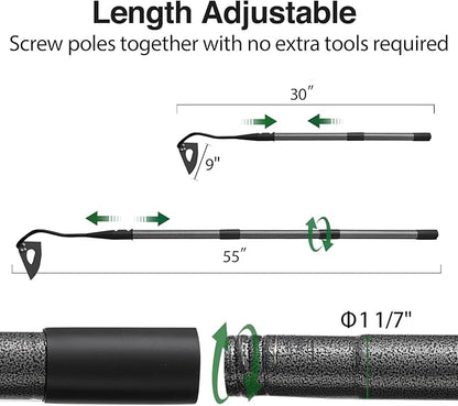 Garden Hoe for Weeding Tool, Heavy Duty Dutch Weeding Hoe Gardening Hand Hoe for Women Kids Men, Metal Garden Weeder Rake Weed Puller for Lawn Long Handle 30-55 inch