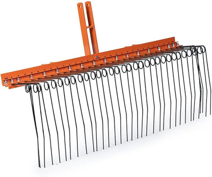 Titan Attachments 3 Point 5 FT Pine Straw Needle Rake, Category 1 Tractors, Coil Spring Tines, Drag-Behind Landscape Rake